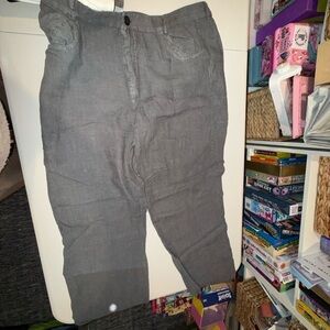 Zara Light Gray Linen Trousers